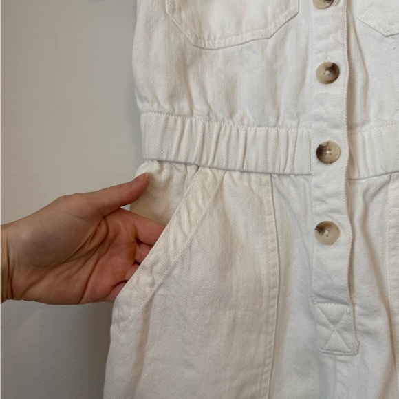 Show Me Your MuMu White Denim Cannon Romper- XSmall - Picture 7 of 11